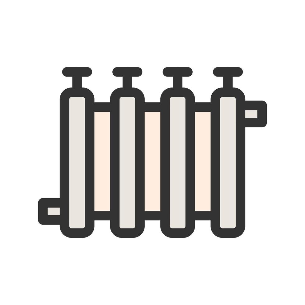 icône de ligne remplie de radiateur de chaleur vecteur