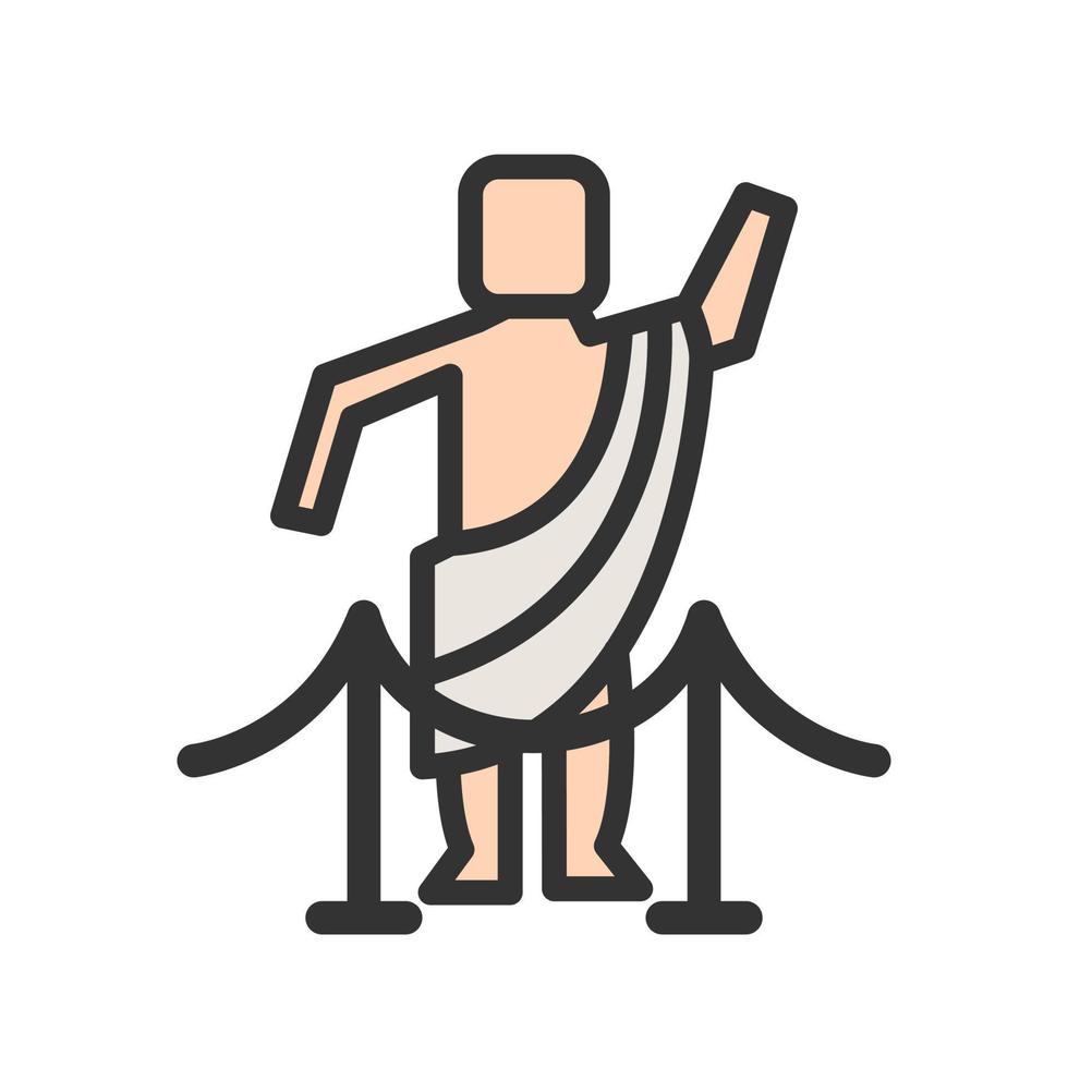 icône de ligne remplie de dieu grec vecteur
