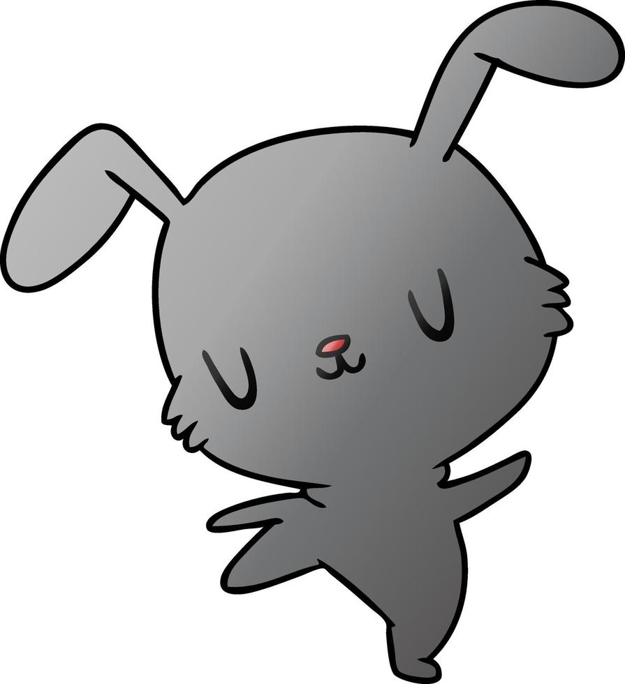 lapin à fourrure mignon kawaii dessin animé dégradé vecteur