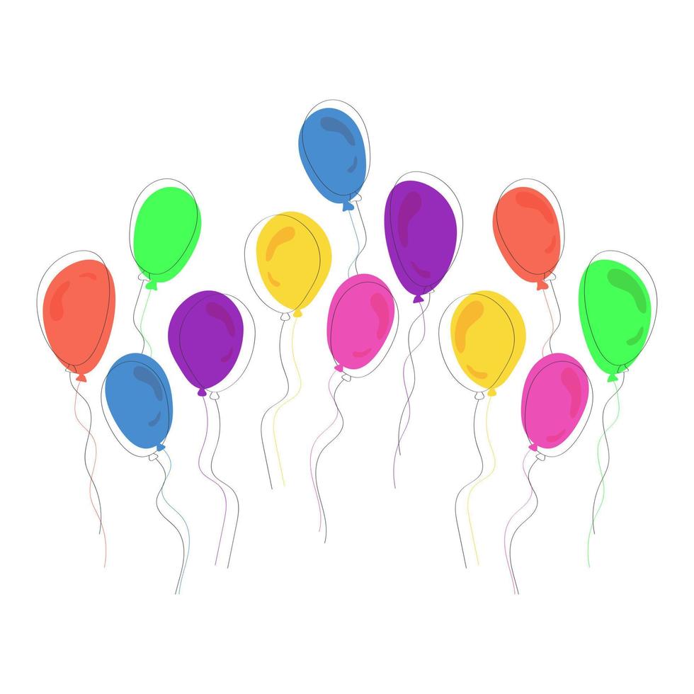 collection de ballons colorés. illustration vectorielle. vecteur