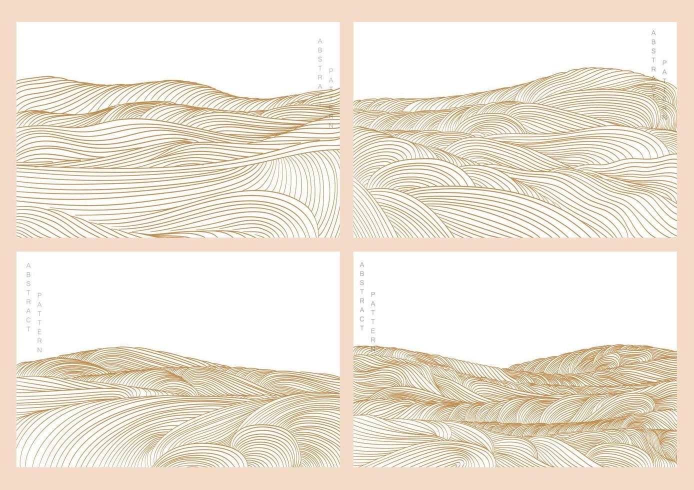 fond de paysage naturel avec vecteur de motif de vague japonais or.forêt de montagne avec modèle abstrait. conception de bannière.