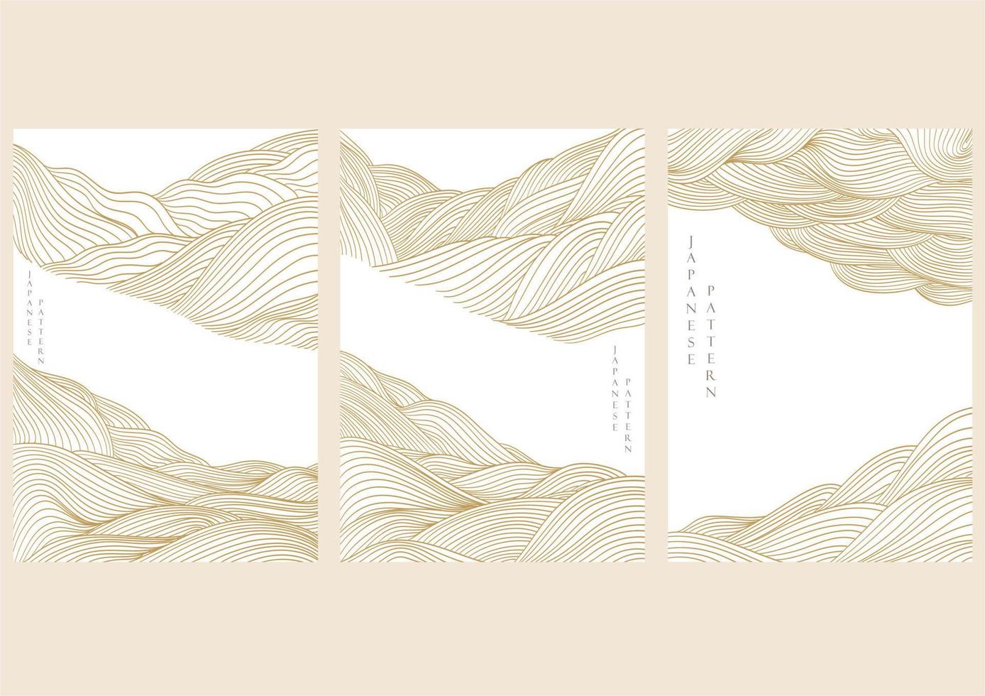 motif de vague japonais avec vecteur de motif de ligne. fond d'art abstrait avec des éléments de courbe dans un style oriental.