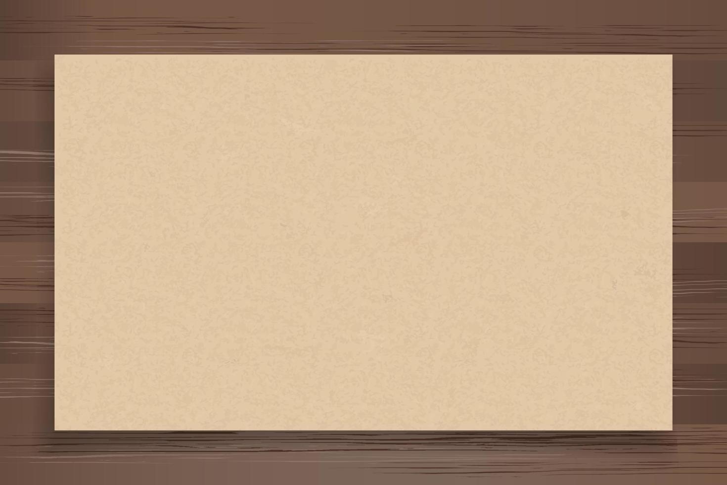 papier brun sur fond de texture bois. vecteur. vecteur