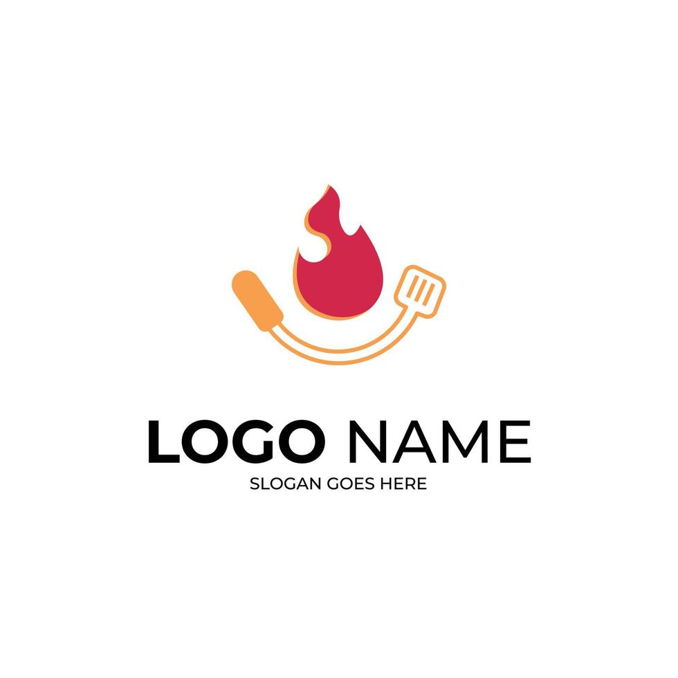 logo restaurant de grillades vecteur