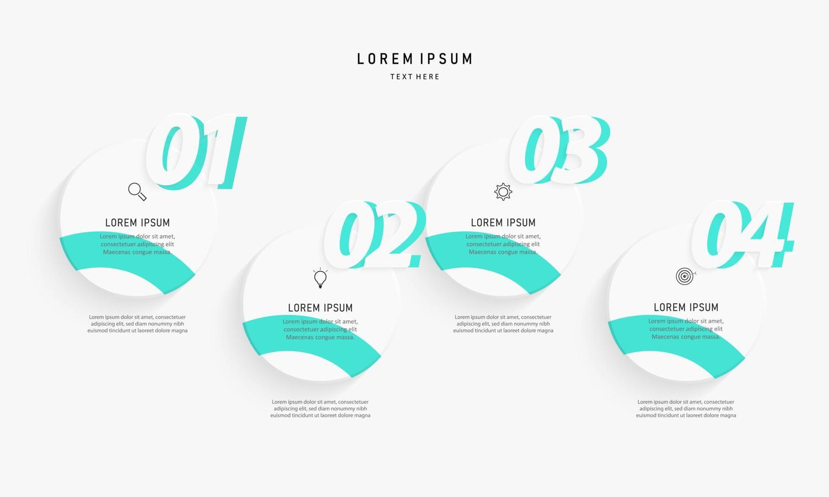 modèle de conception d'étiquettes infographiques vectorielles avec icônes et 4 options ou étapes. peut être utilisé pour le diagramme de processus, les présentations, la mise en page du flux de travail, la bannière, l'organigramme, le graphique d'informations. vecteur