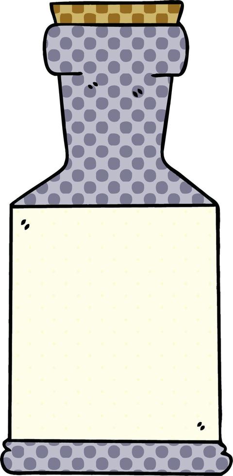 bouteille de potion de dessin animé de style bande dessinée excentrique vecteur