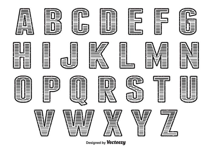 Alphabet de vecteur rétro