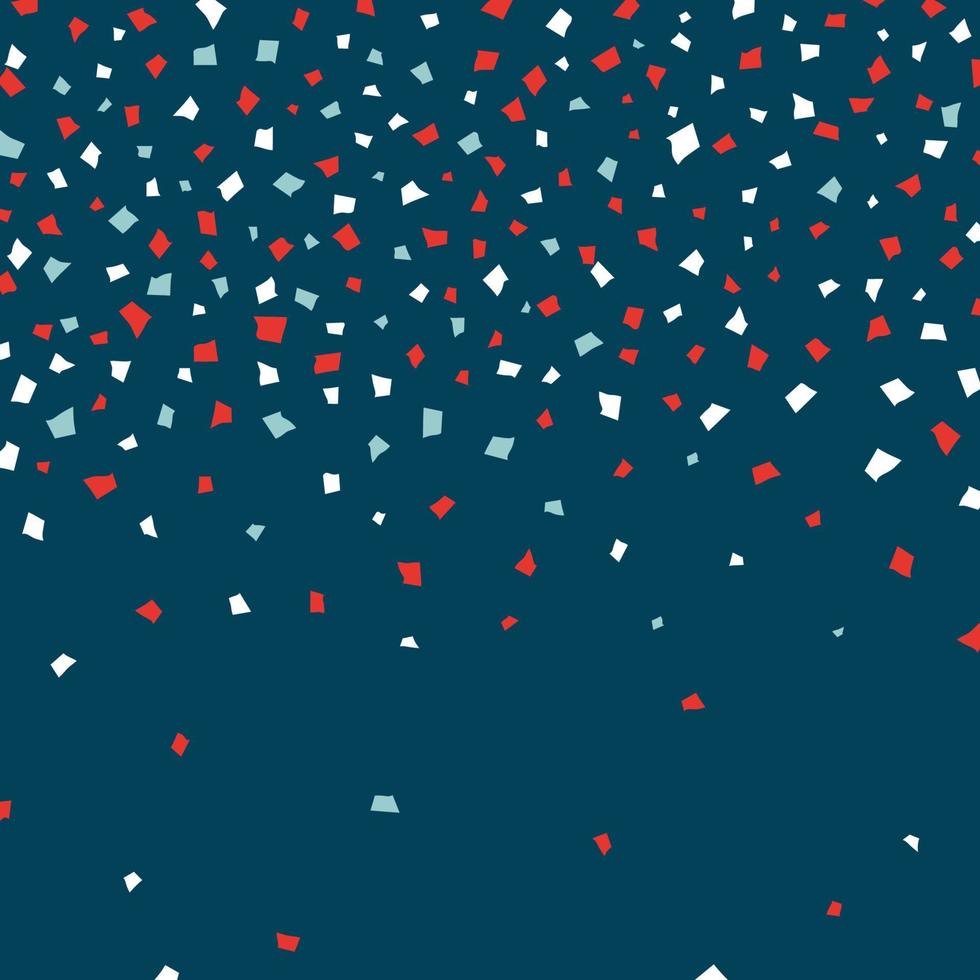 fond de conception de concept avec des confettis en papier dans les couleurs américaines traditionnelles - rouge, blanc, bleu. 4 juillet. bonne fête de l'indépendance américaine. vecteur