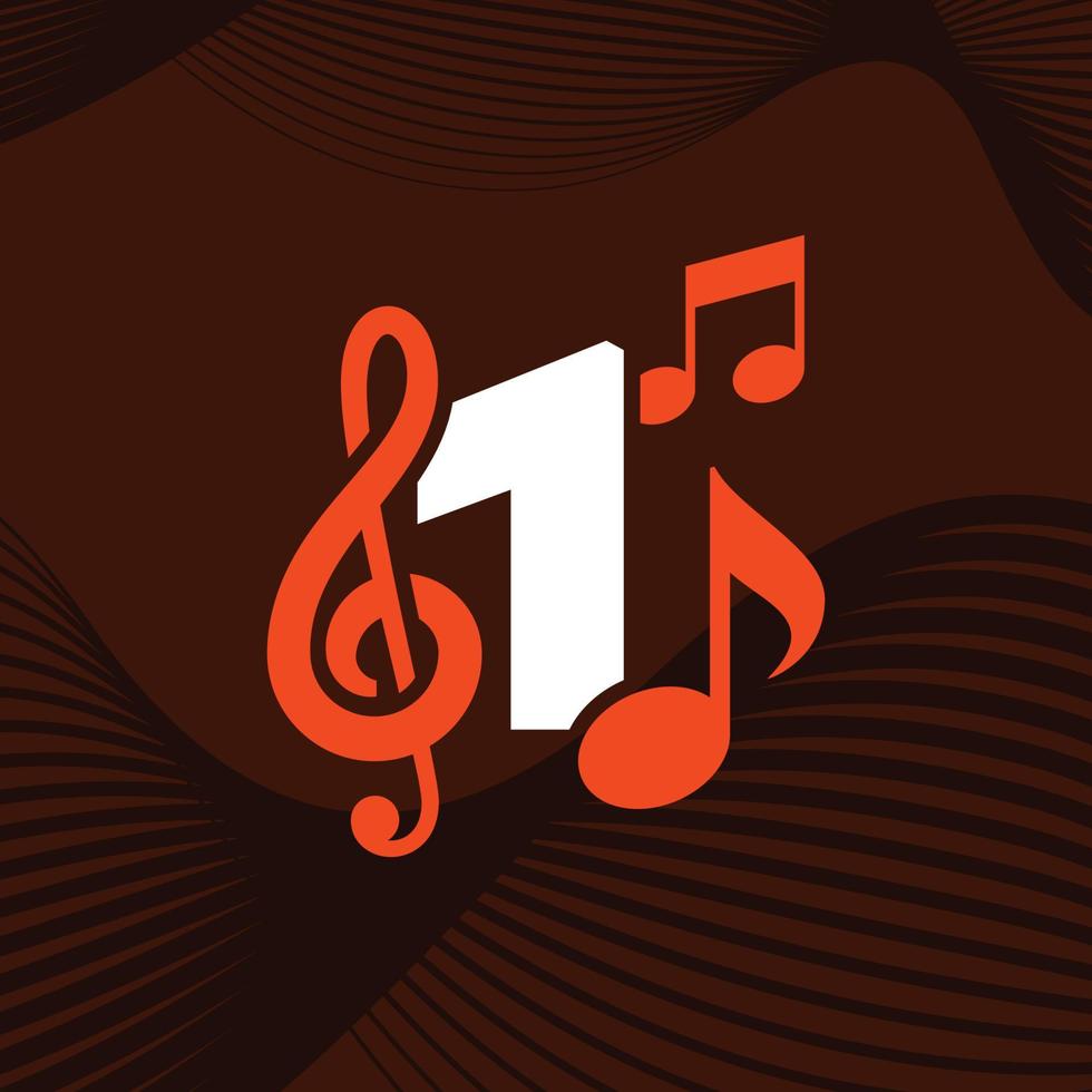 musique numéro 1 logo vecteur