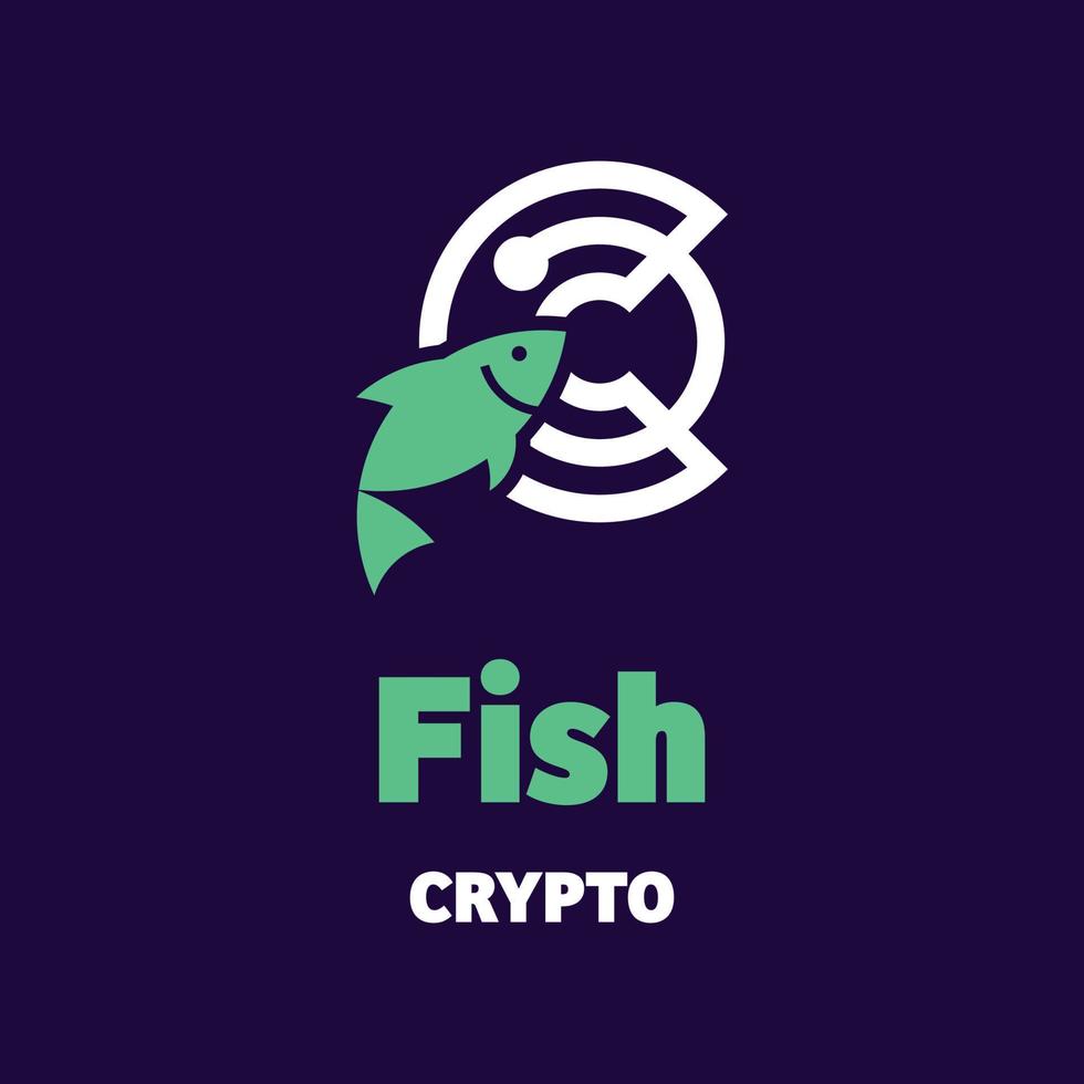 poisson crypto logo vecteur