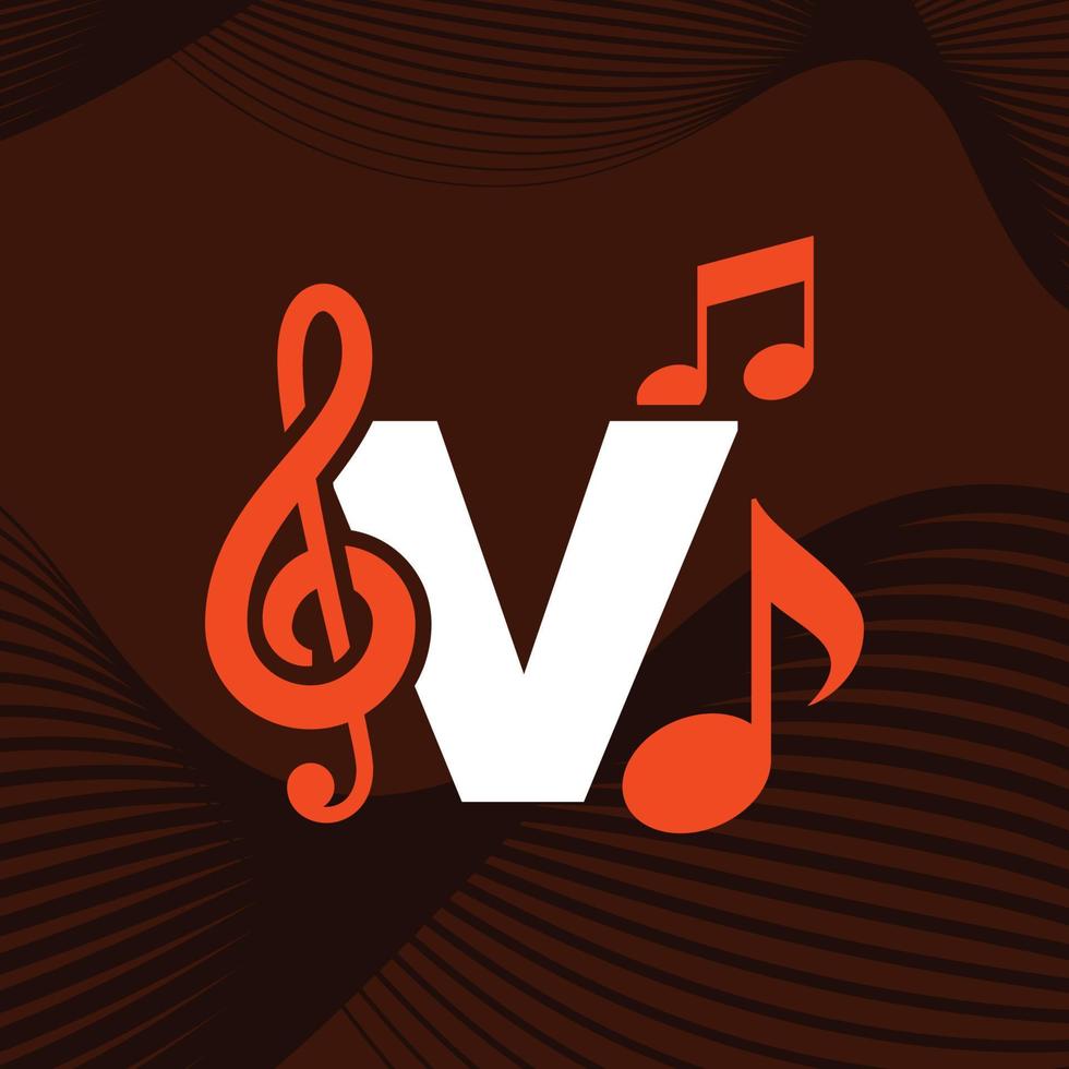 logo de l'alphabet de la musique v vecteur