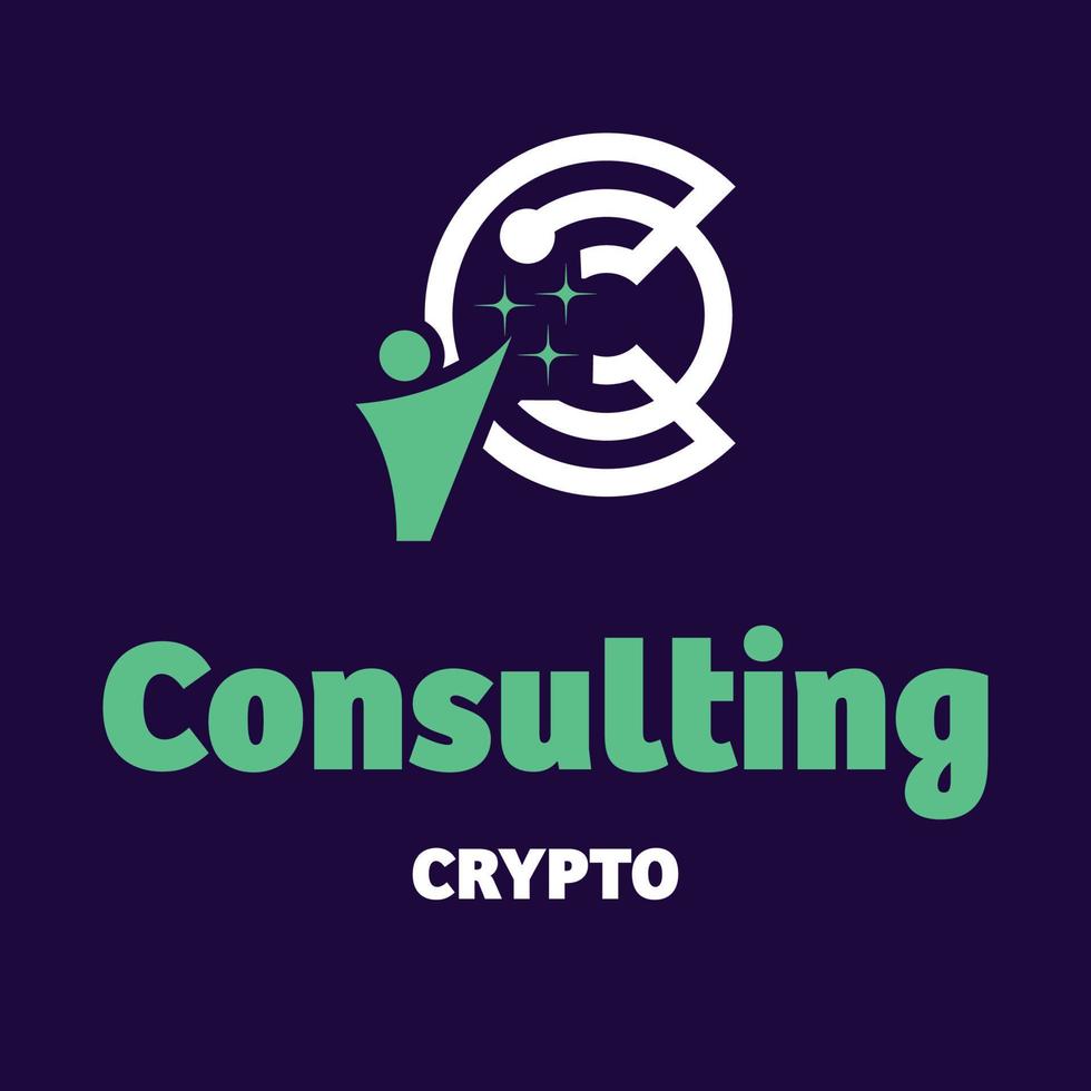 consultation logo crypto vecteur
