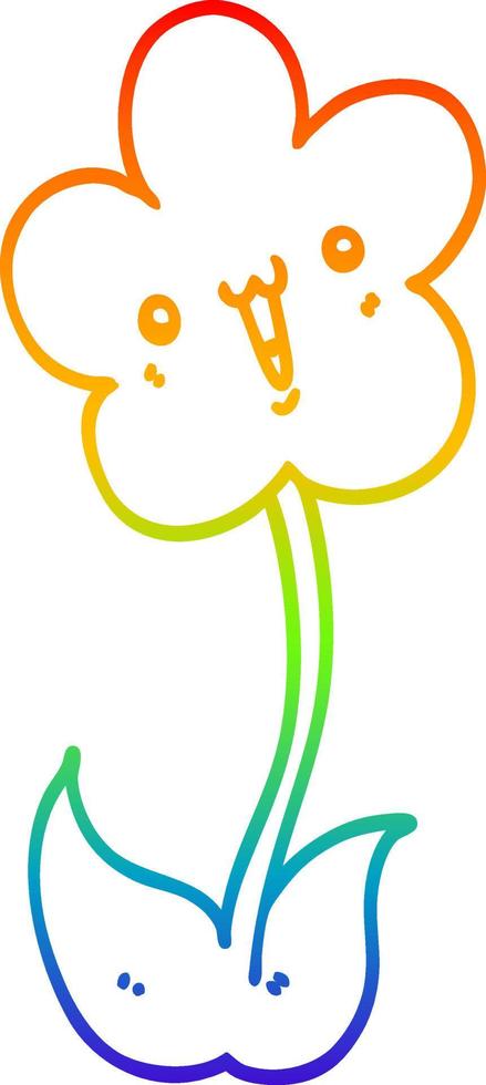 arc en ciel gradient ligne dessin dessin animé fleur vecteur