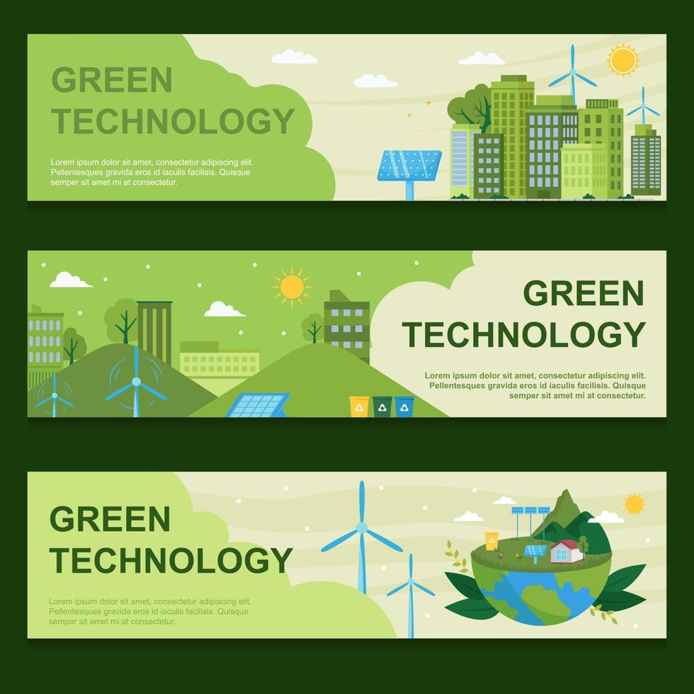 modèle de bannière de technologie verte vecteur