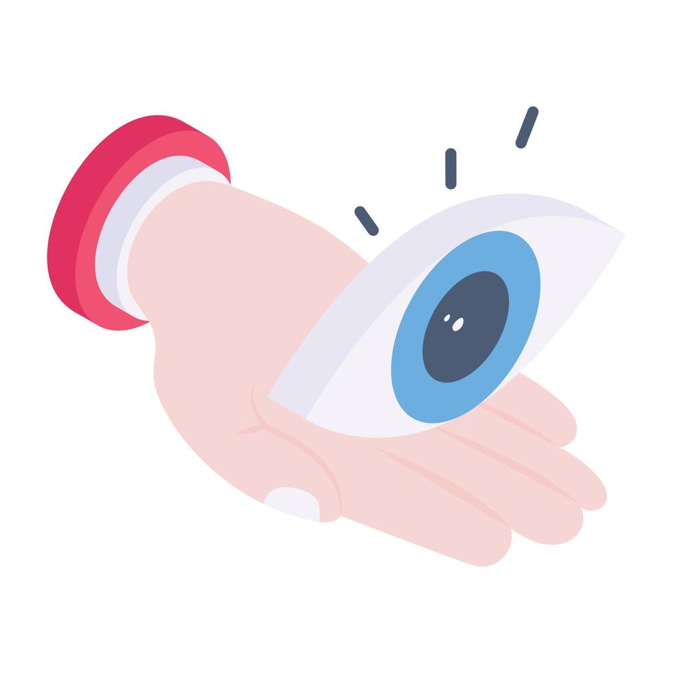 Découvrez l'icône isométrique des soins oculaires vecteur
