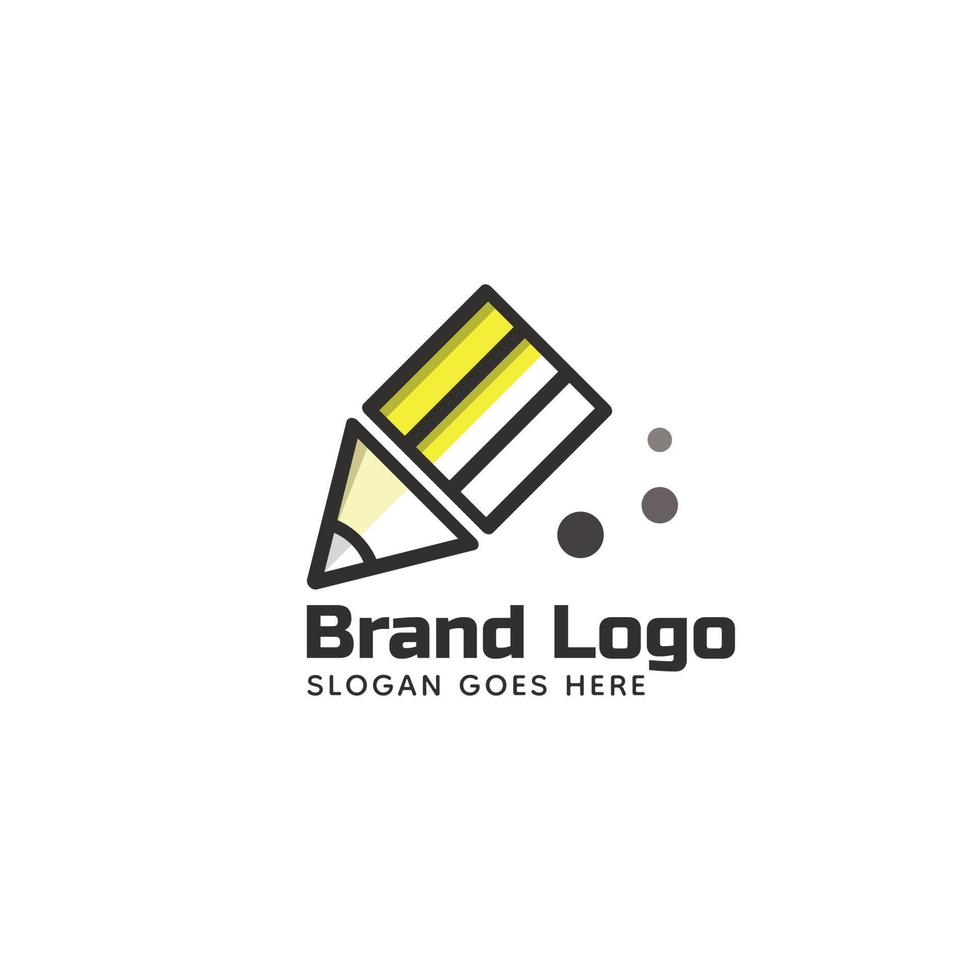 logo crayon, conception de concept de ligne simple. éducatif, créatif, écriture, conte, livres vecteur