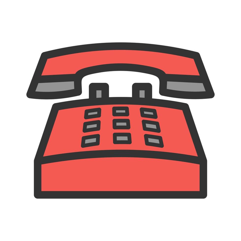icône de ligne remplie de téléphone vecteur