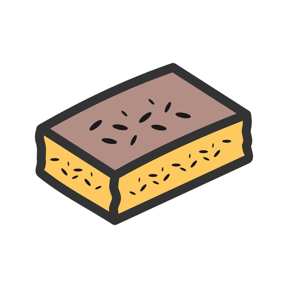 icône de ligne remplie de pain de maïs vecteur