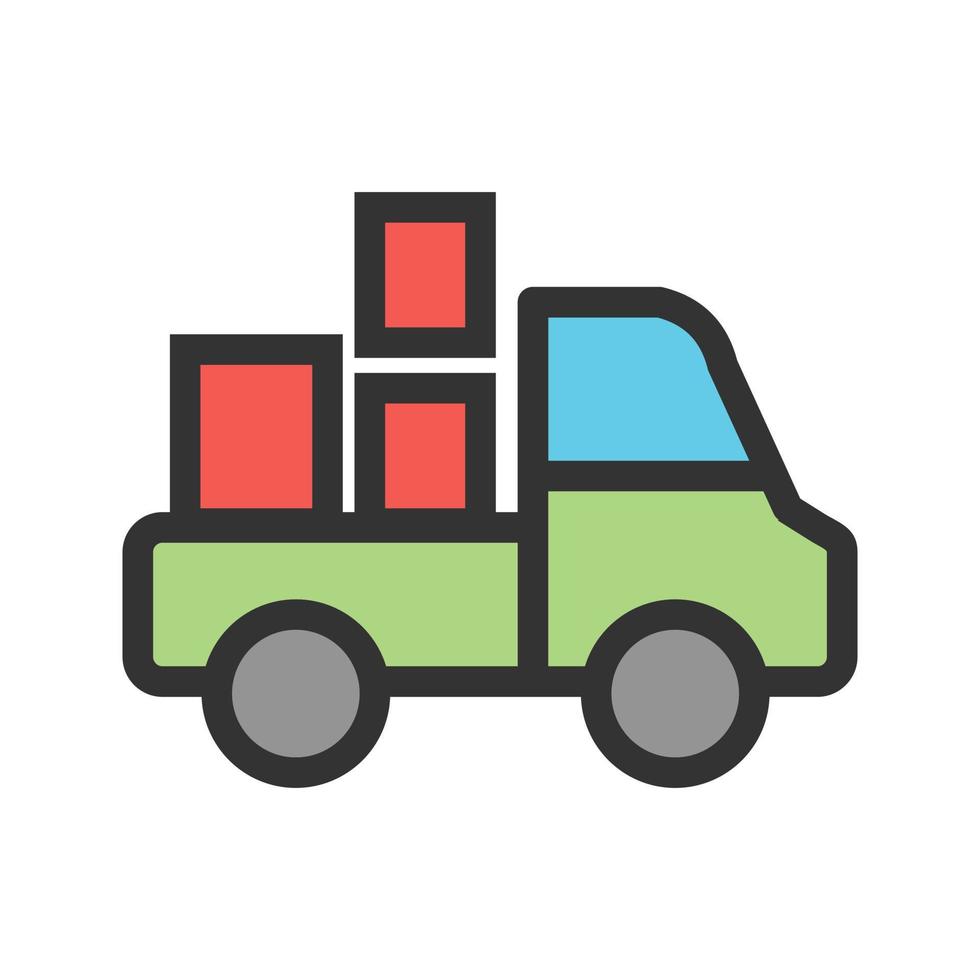 icône de ligne remplie de camionnette vecteur