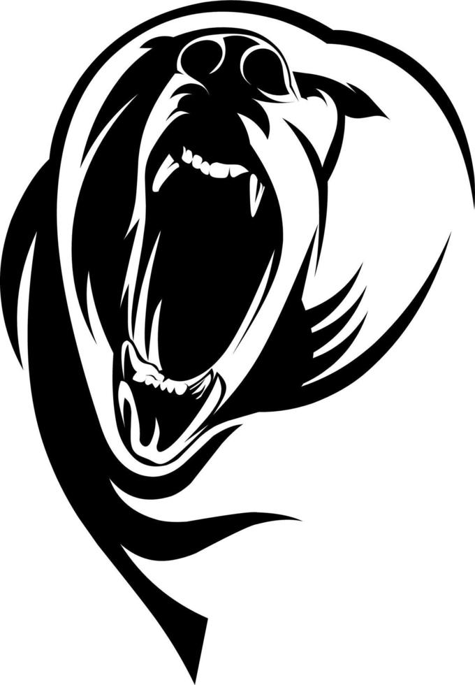 ours dessin au trait logo animal vecteur