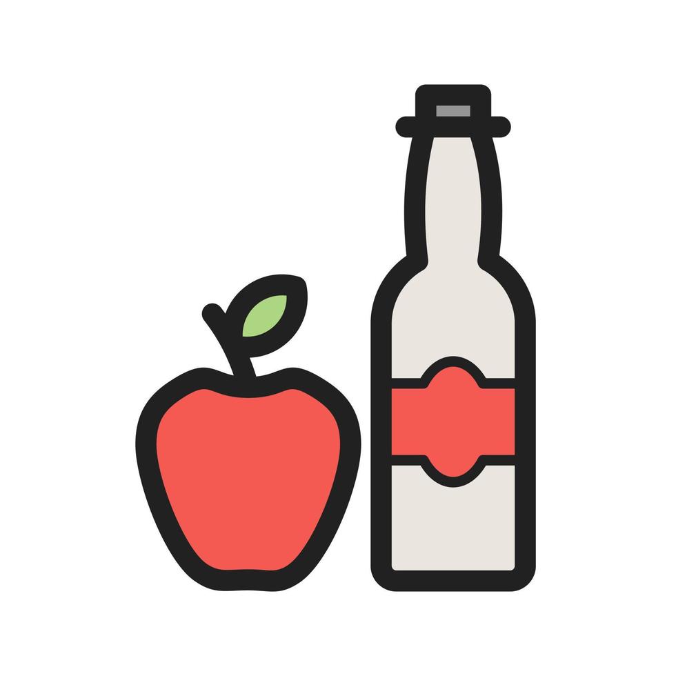 icône de ligne remplie de cidre de pomme vecteur