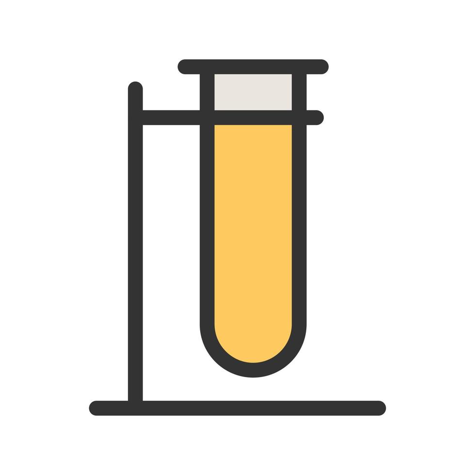 icône de ligne remplie de tube à essai vecteur