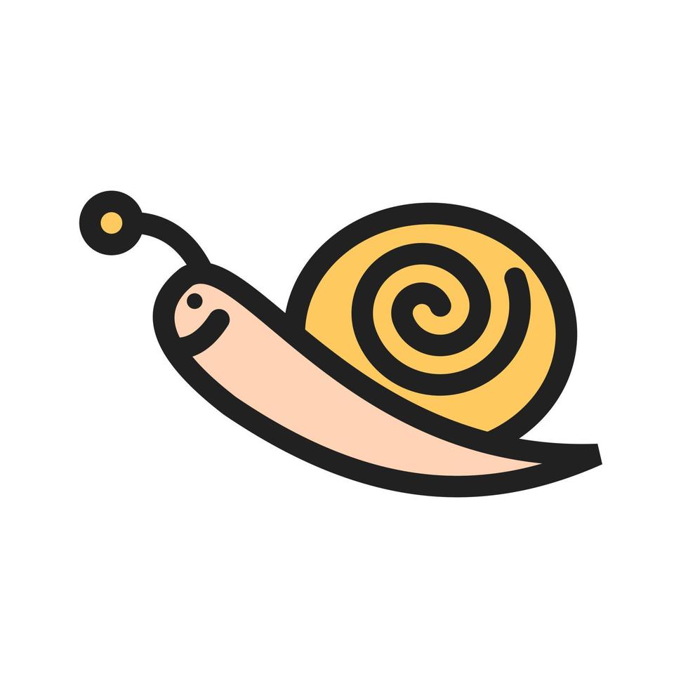 icône de ligne remplie d'escargot vecteur