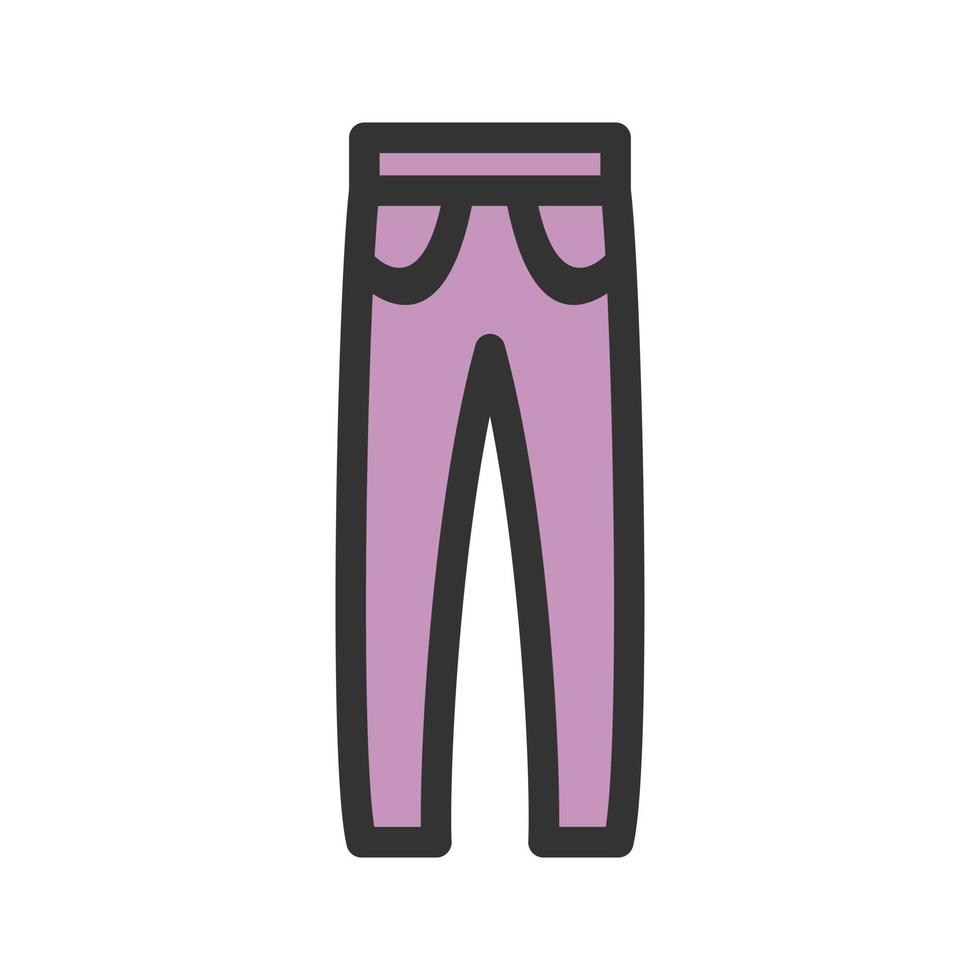 icône de ligne remplie de pantalons chauds vecteur
