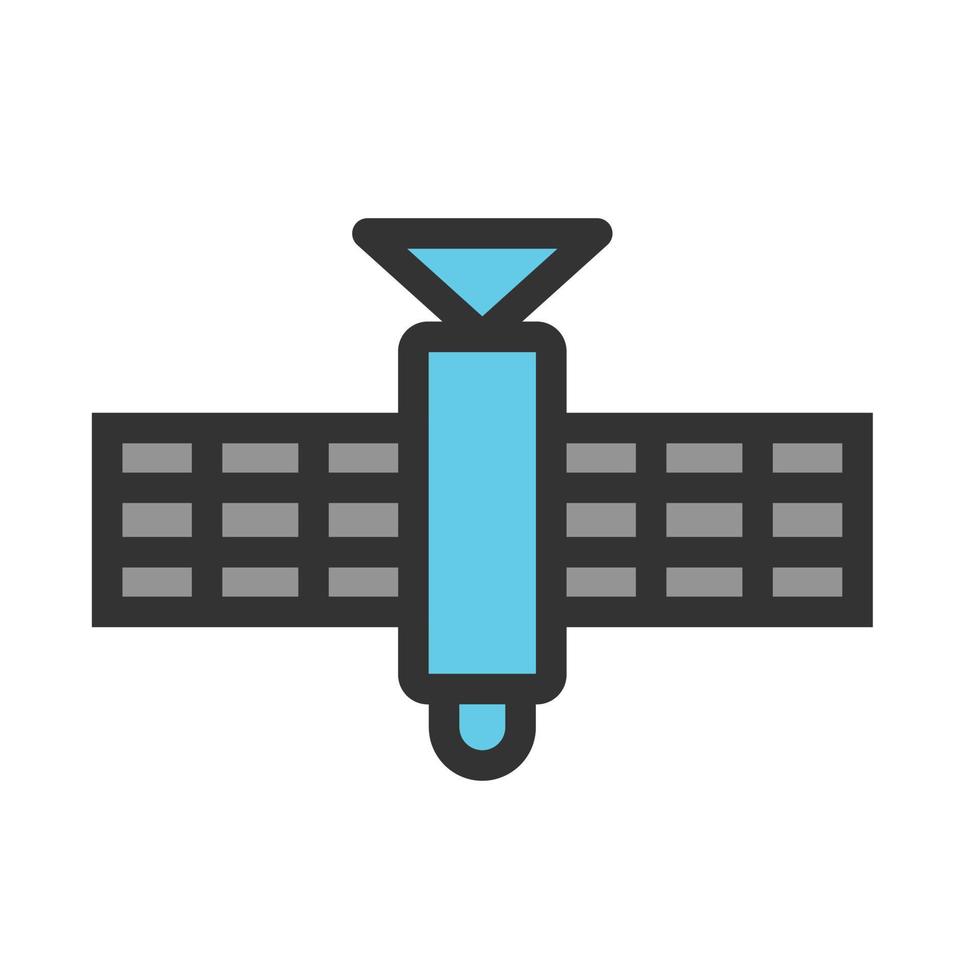 icône de ligne remplie par satellite vecteur