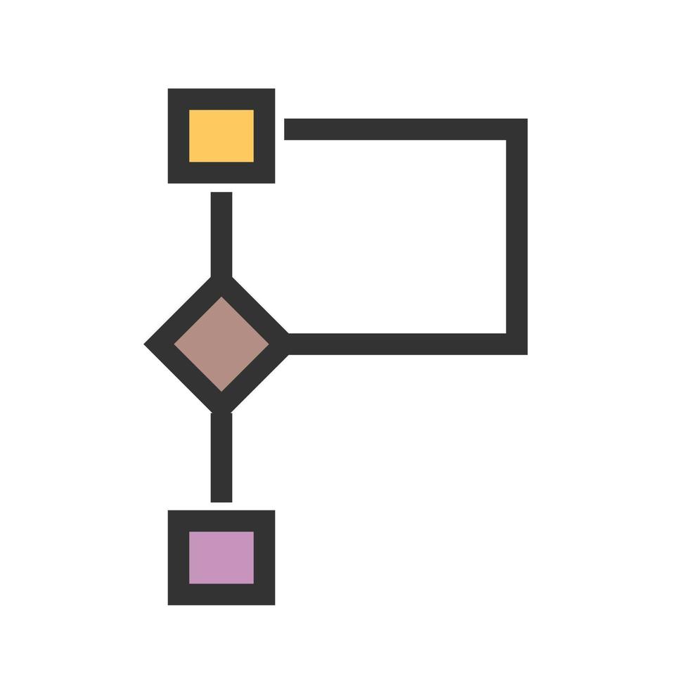 organigramme ii icône de ligne remplie vecteur