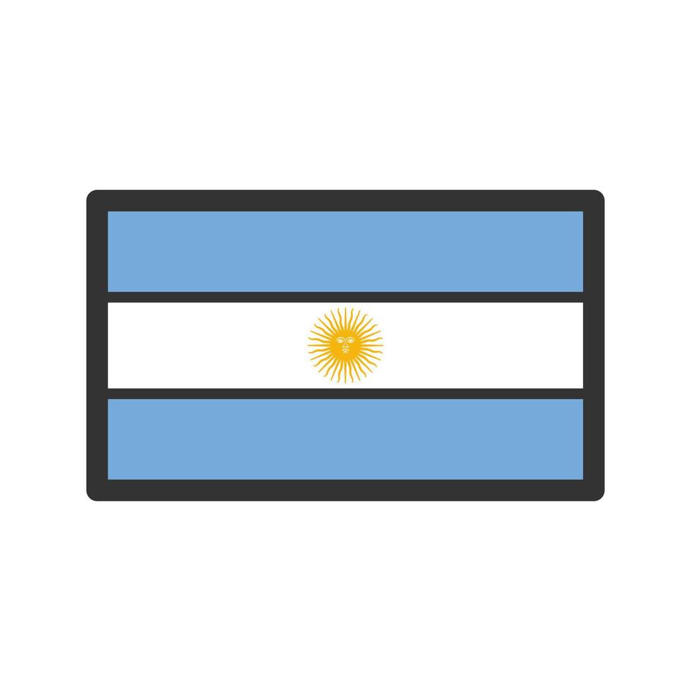 icône de ligne remplie argentine vecteur