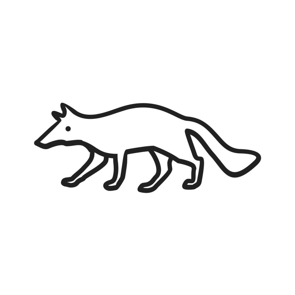icône de ligne remplie de loup vecteur