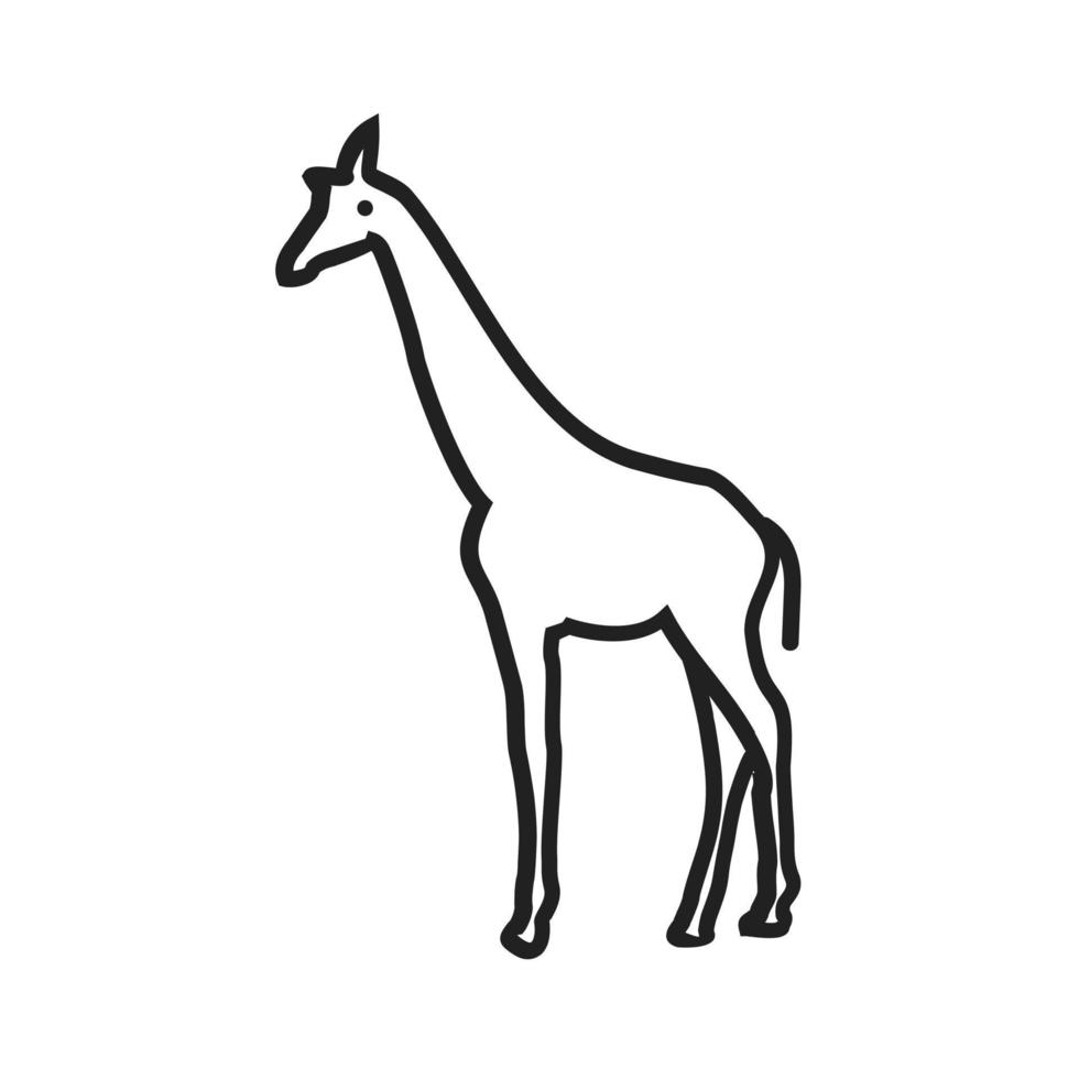 icône de ligne remplie de girafe vecteur