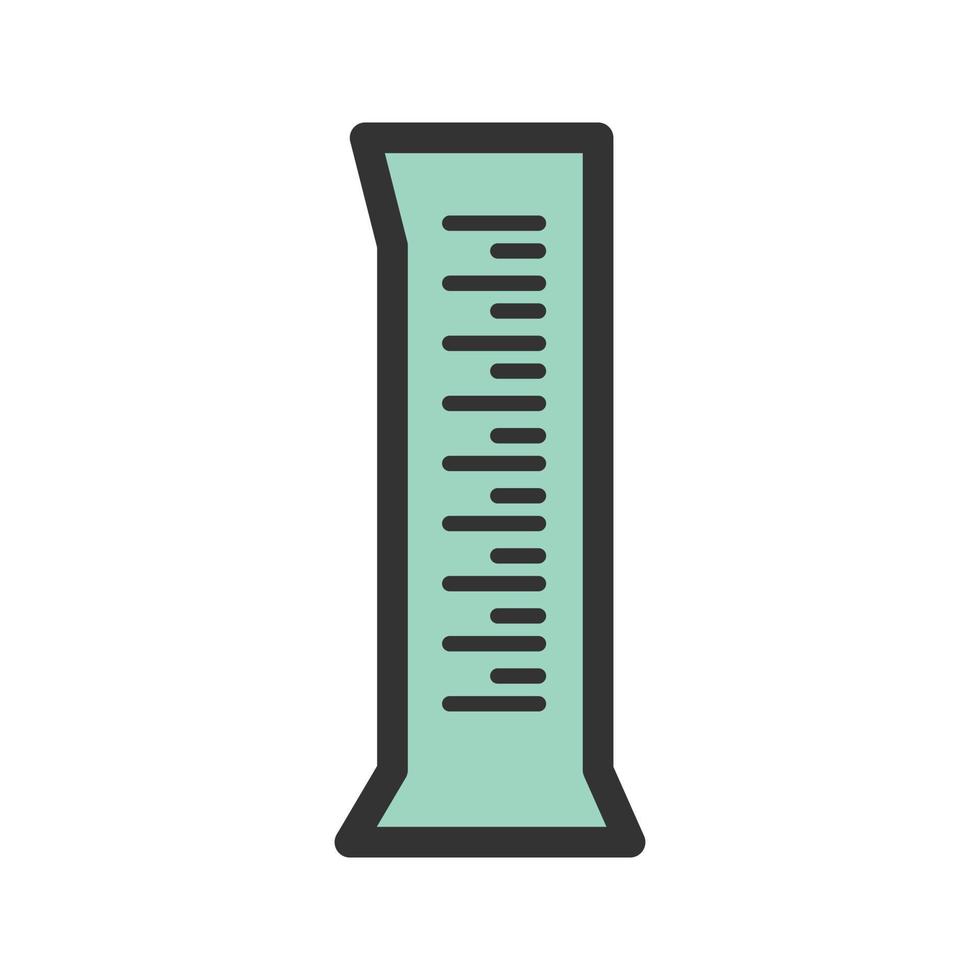 icône de ligne remplie de cylindre de mesure vecteur