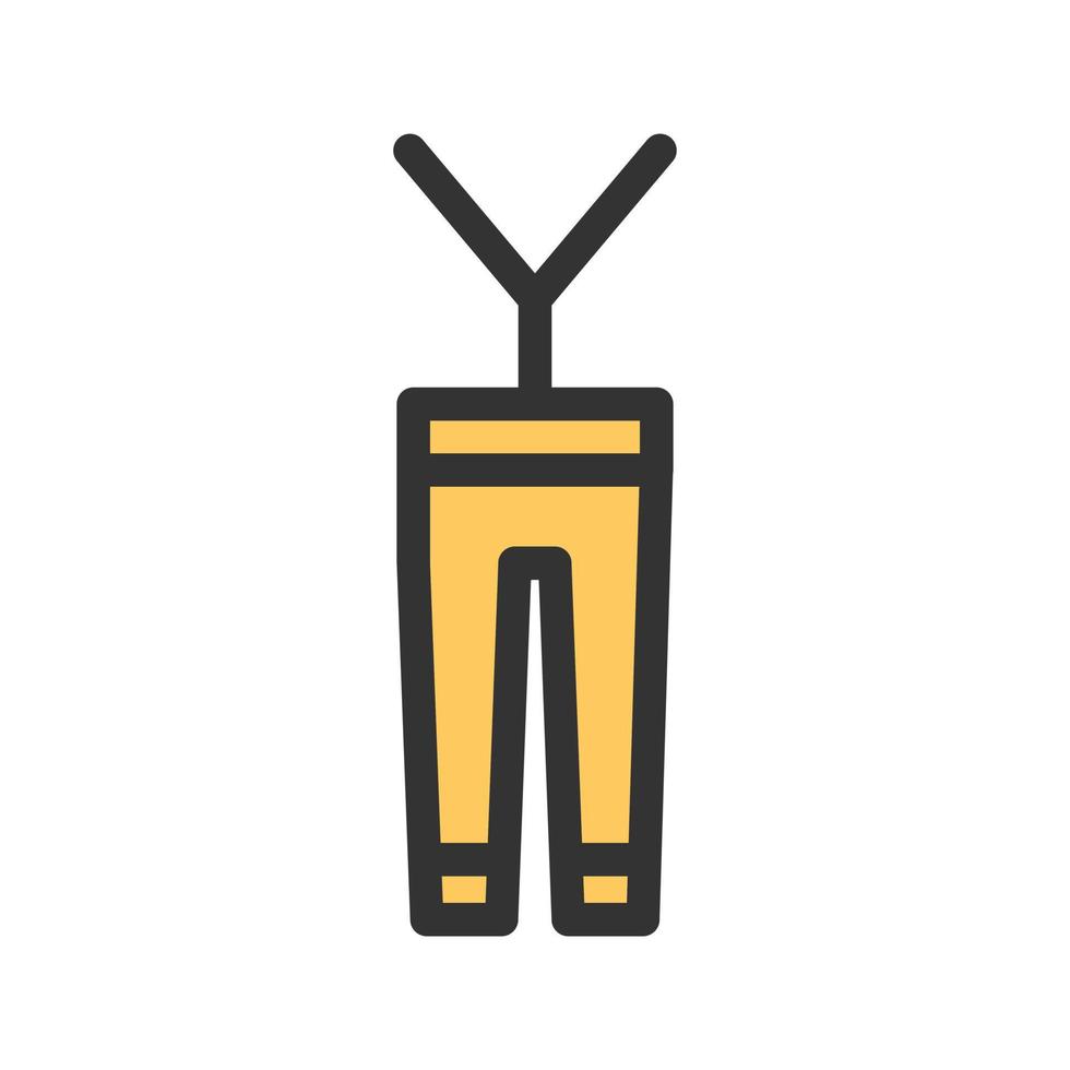 icône de ligne remplie de pantalons pour hommes vecteur