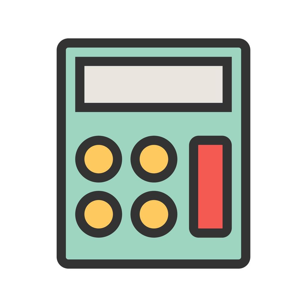 icône de ligne remplie de calculatrice vecteur