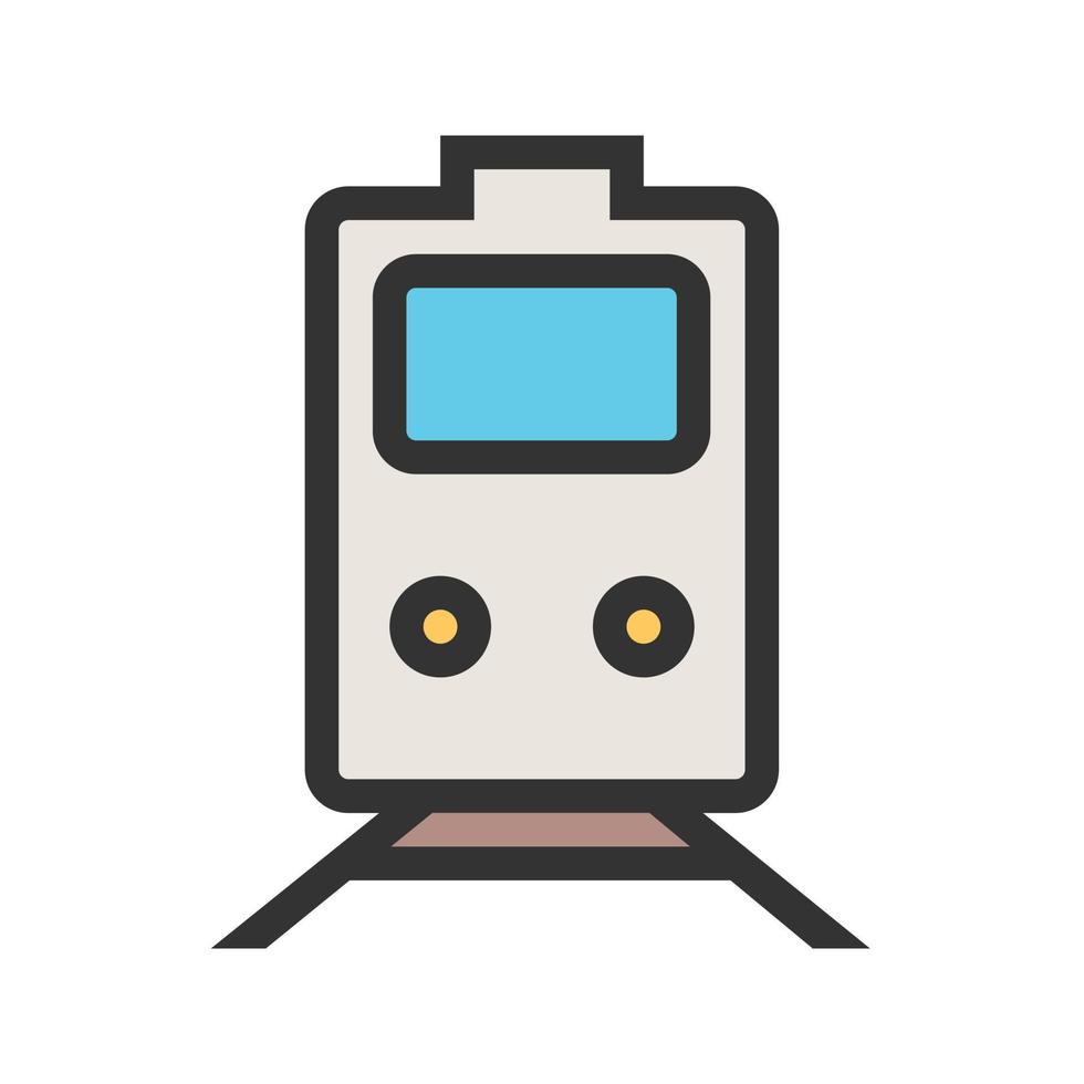 icône de ligne remplie de chemin de fer vecteur