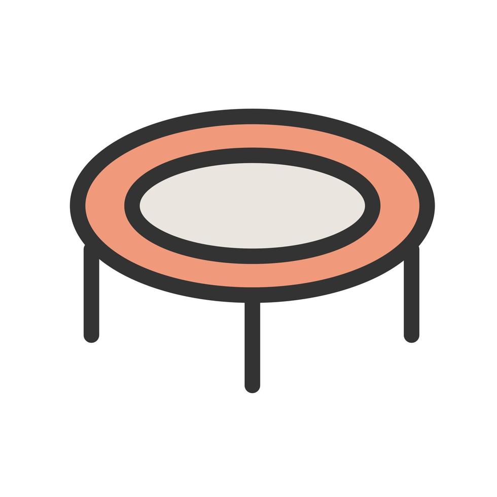 icône de ligne remplie de trampoline vecteur
