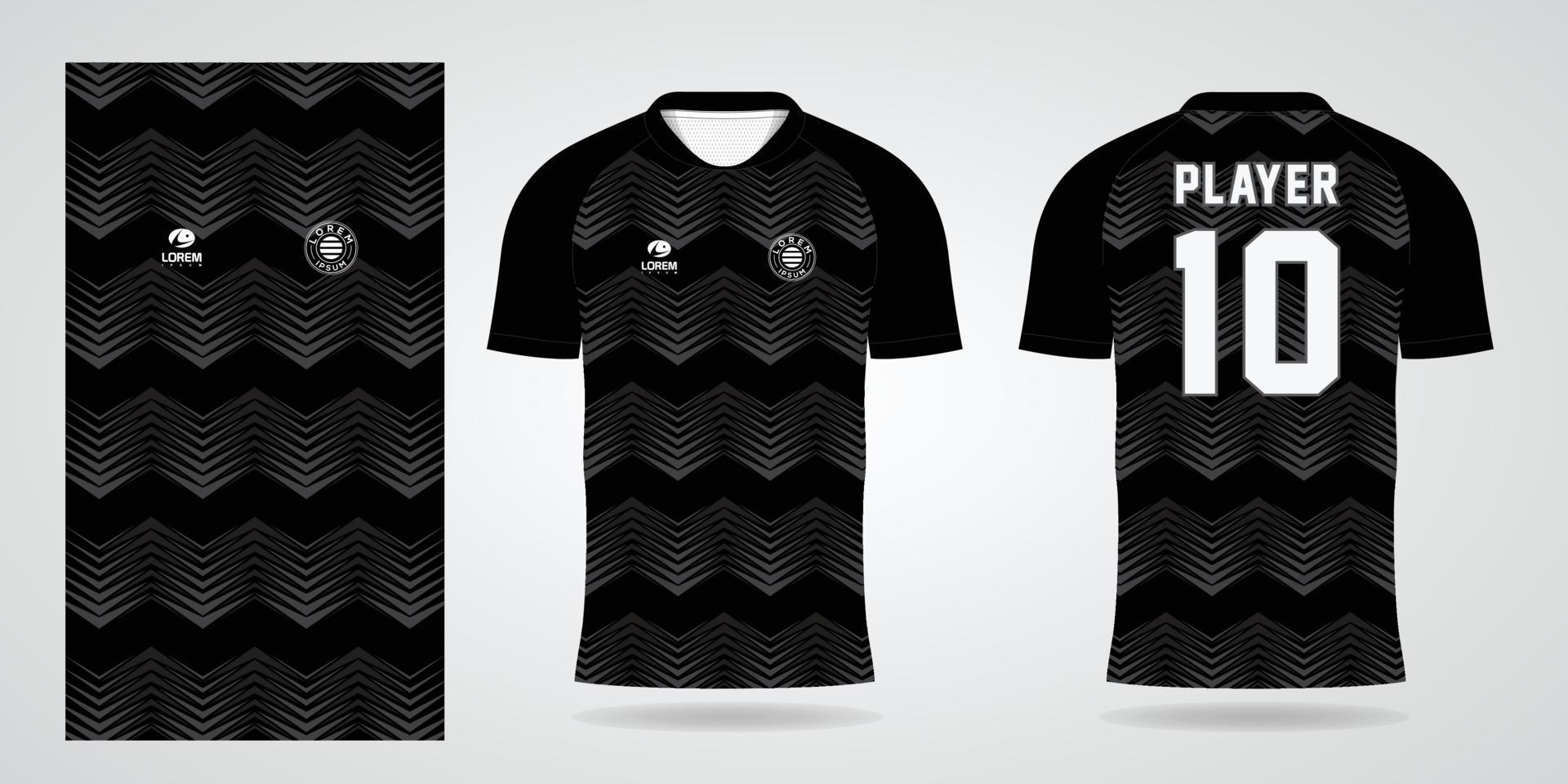 modèle de conception de sport maillot de football noir vecteur