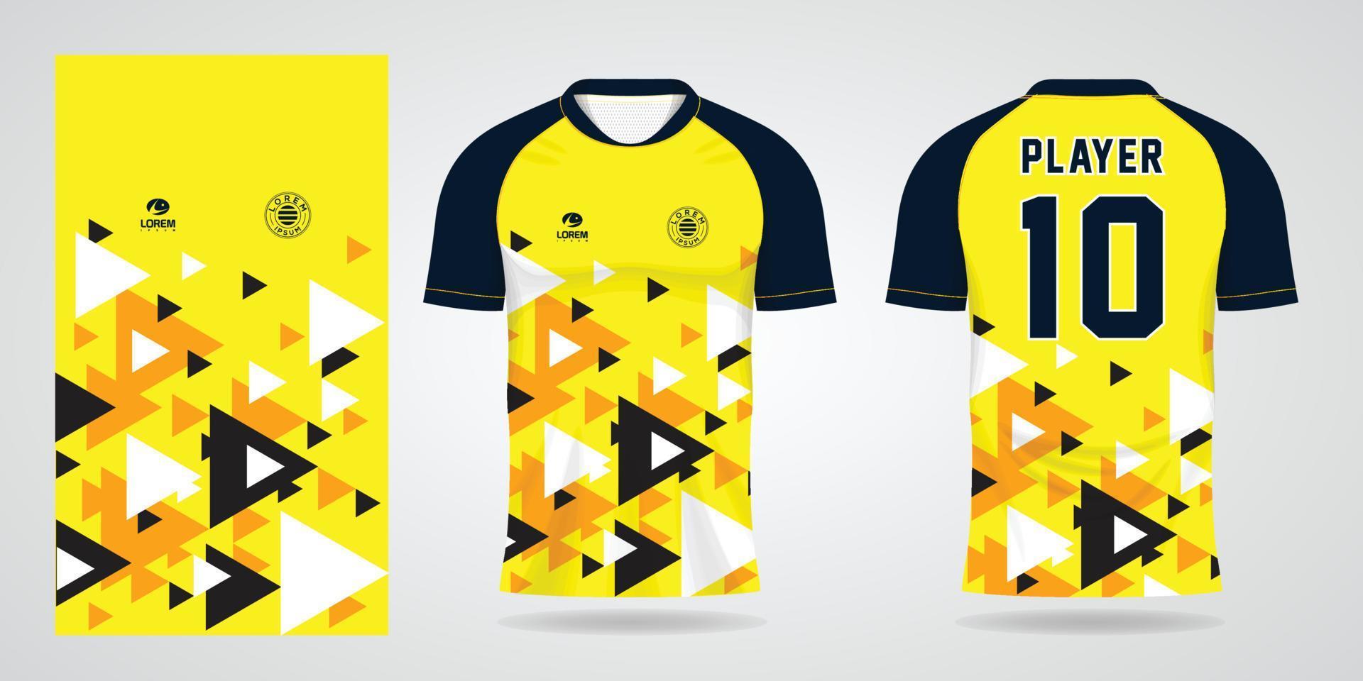 modèle de conception de sport maillot de football jaune vecteur