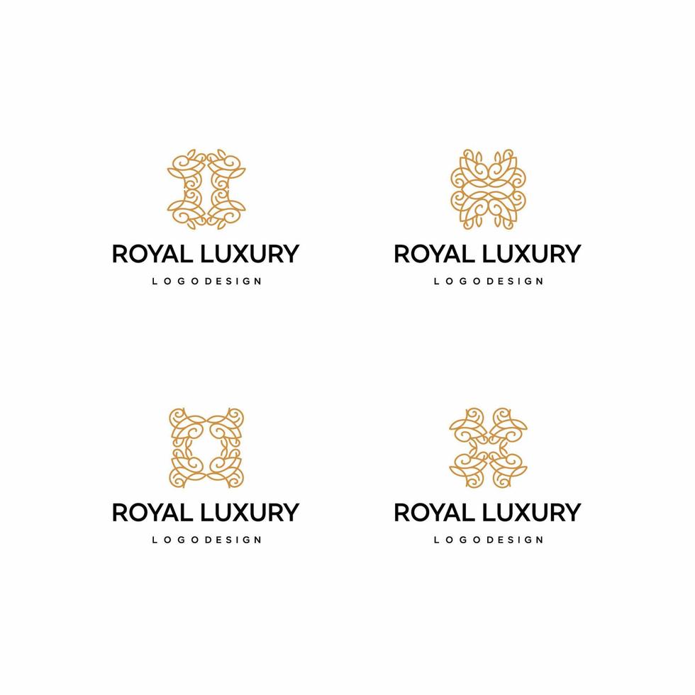 design de logo élégant avec thème de luxe et couleur or vecteur
