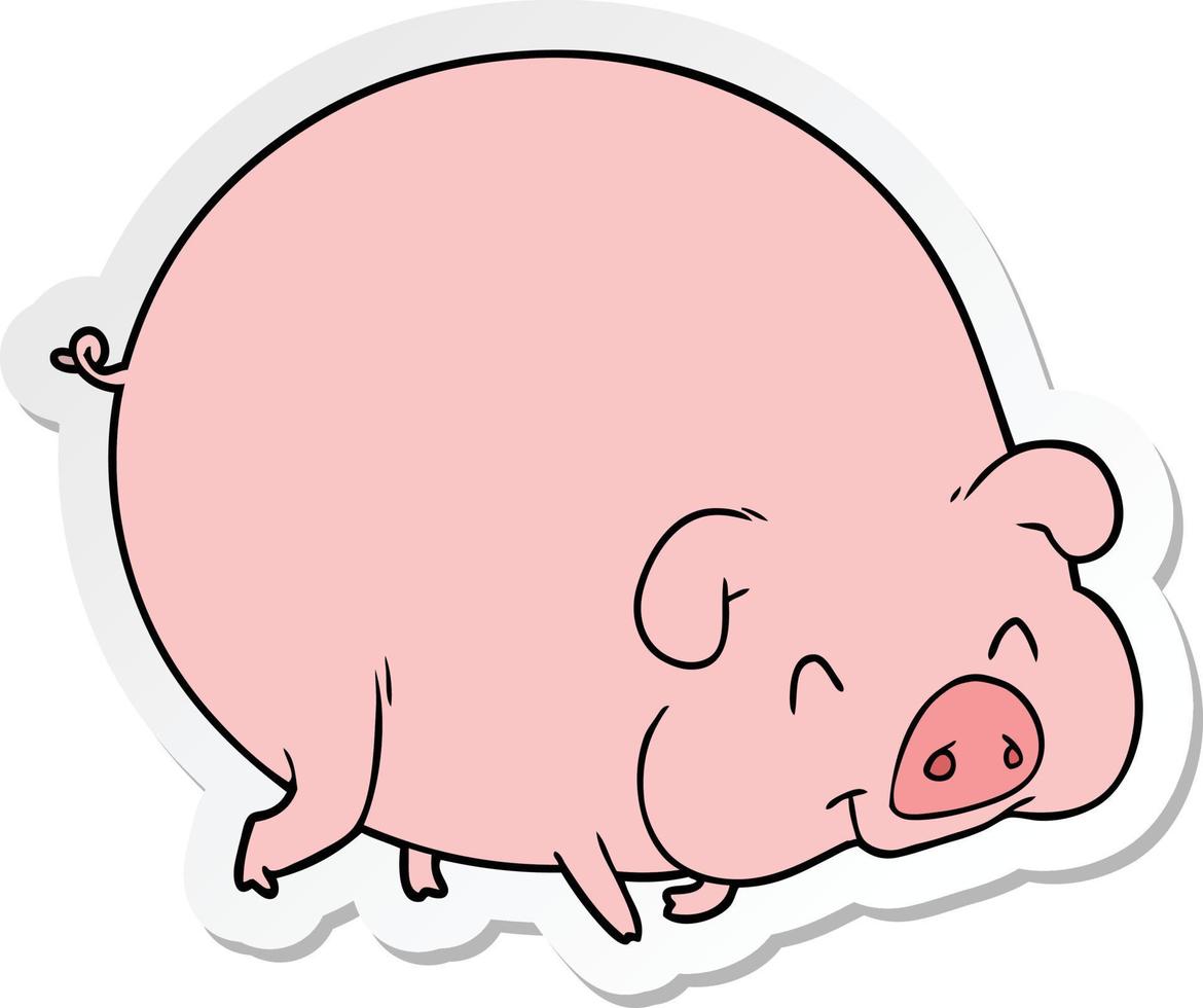 autocollant d'un cochon de dessin animé vecteur