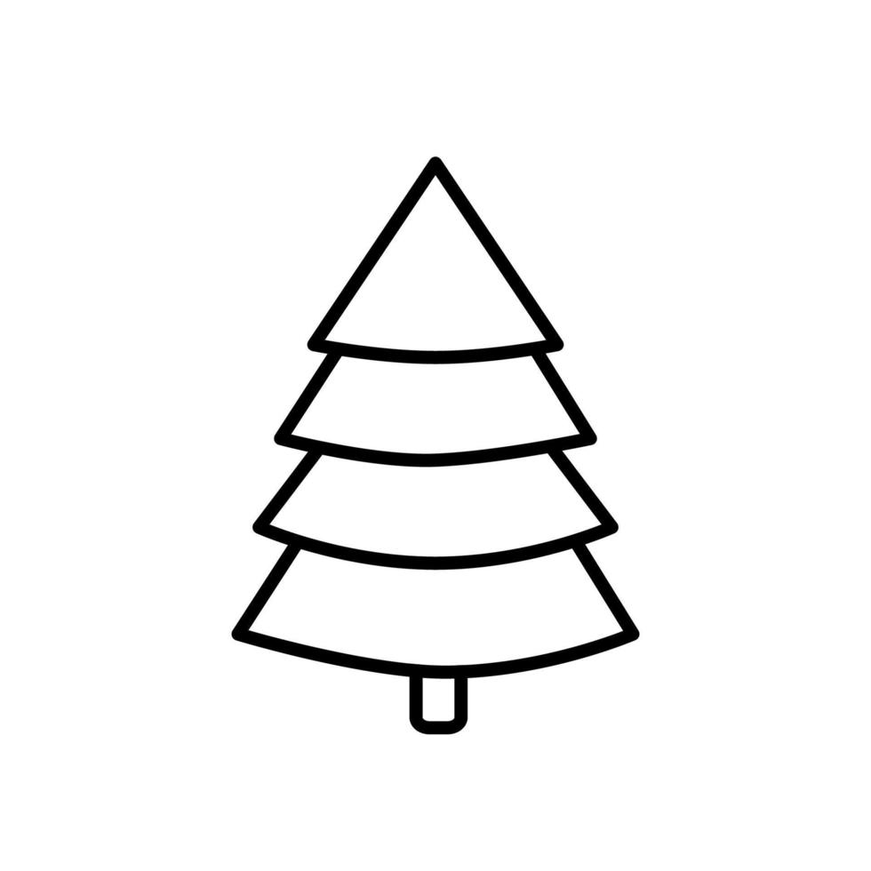 icône de ligne noire de sapin. illustration de pin vecteur