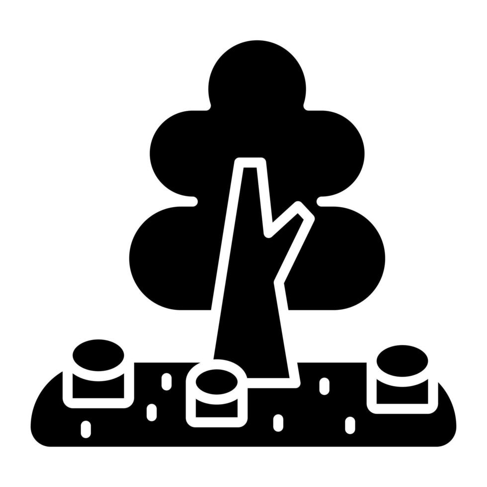icône de glyphe de déforestation vecteur