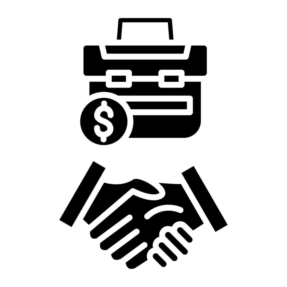 icône de glyphe de transaction commerciale vecteur