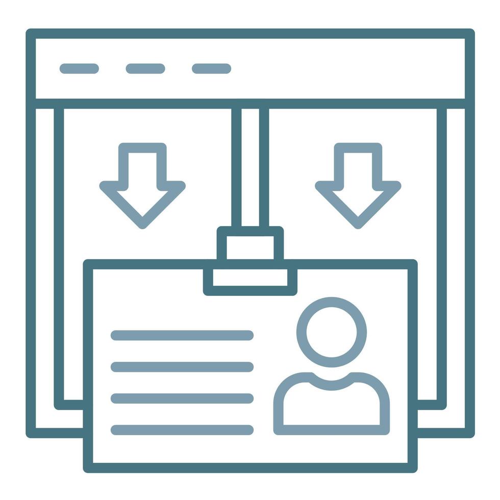 icône de deux couleurs de ligne de carte d'identité vecteur
