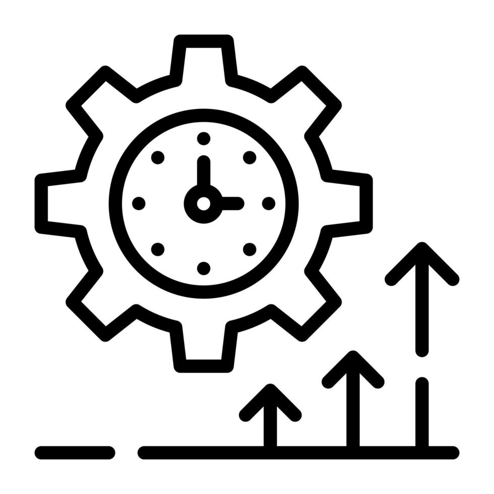 icône linéaire d'efficacité prête à l'emploi vecteur