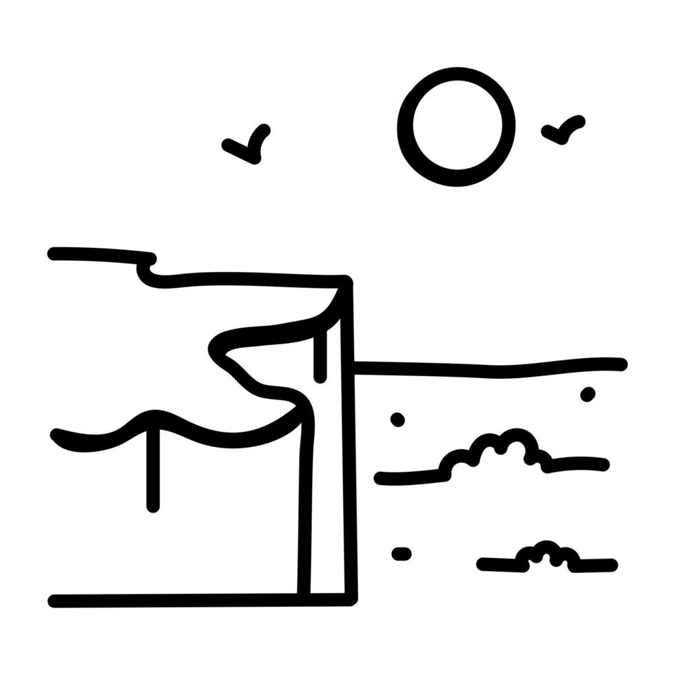 une icône du lac en vecteur dessiné à la main