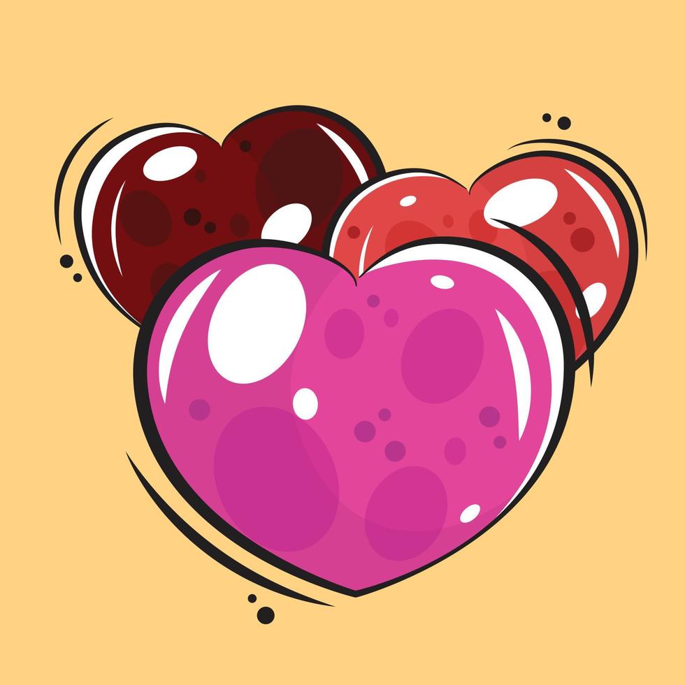 forme de coeur d'écriture doodle love valentine vector illustration