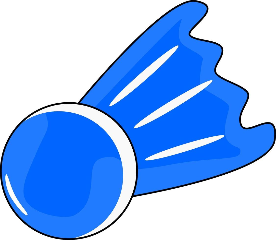un volant est une balle dans le jeu de badminton faite de plumes et de liège. illustration de volant bleu. vecteur
